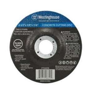 DISCO PARA CORTAR CONCRETO DE 4-1/2"X1/8"X7/8 WESTINGHOUSE - WESTINGHOUSE